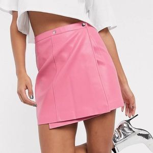 SOLD NWT Pink ASOS Faux Leather Mini Skirt